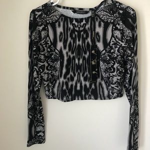 Kardashian crop top animal top size L